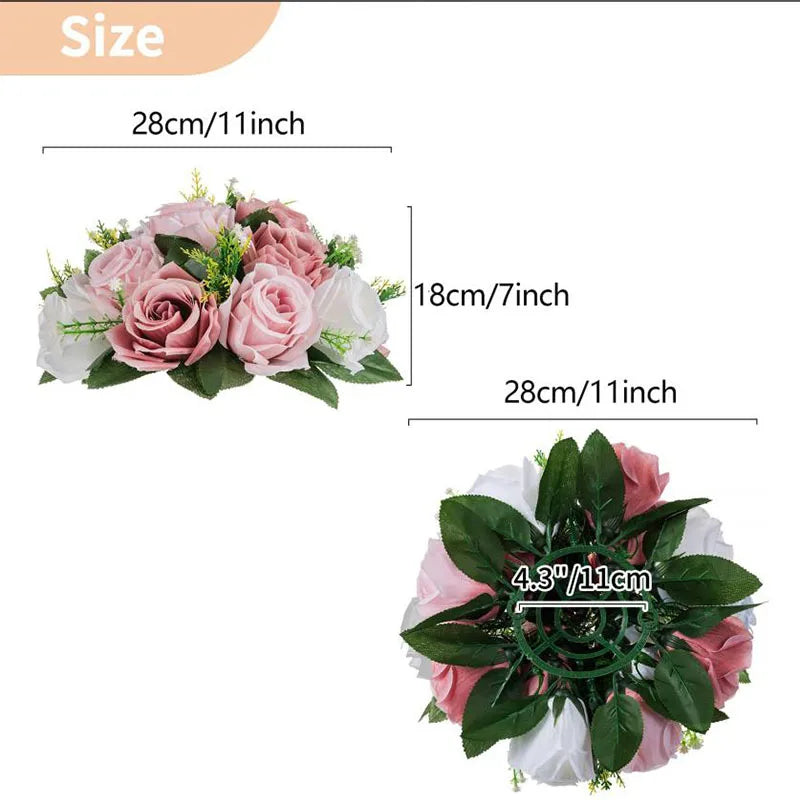 Artificial Flowers Silk Rose Flowers for Wedding Centerpiece Party Birthday Anniversary Floral Arrangement Flower Ball Decor Good Vibrations
