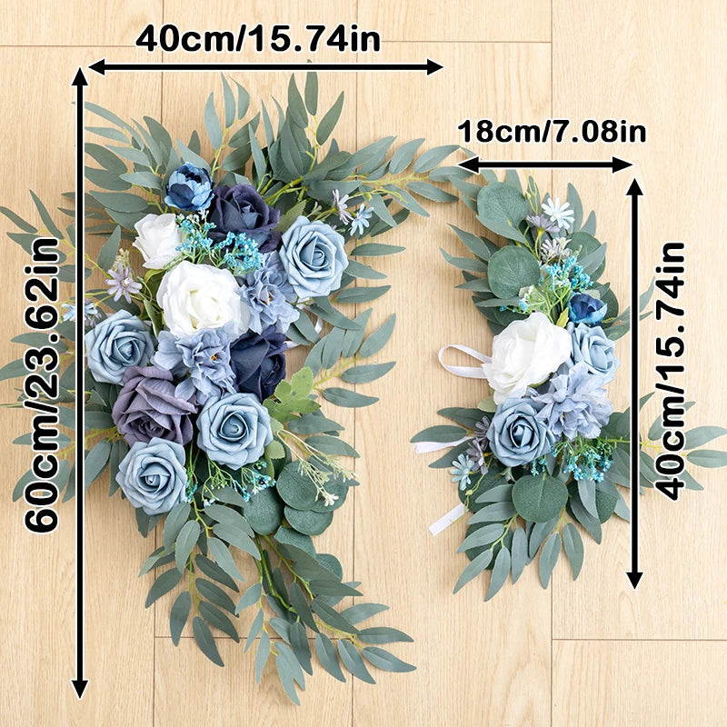 2pc Rose Artificial Flower Wedding Arch Flower Arrangement Country Wedding Ceremony Floral Garland Reception Backdrop Decoration Good Vibrations