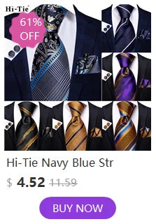 Hi-Tie Blue Business Solid 100% Silk Men's Tie NeckTie 8.5cm Ties for Men Formal Luxury Wedding High Quality Gravata Good Vibrations