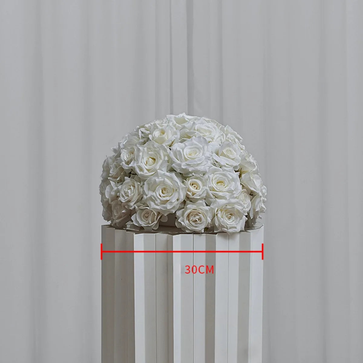 70/60/40/30CM White Rose Flower Ball Wedding Table Centerpieces Floral Ball Arrangement Event Party Banquet Props Window Display Good Vibrations