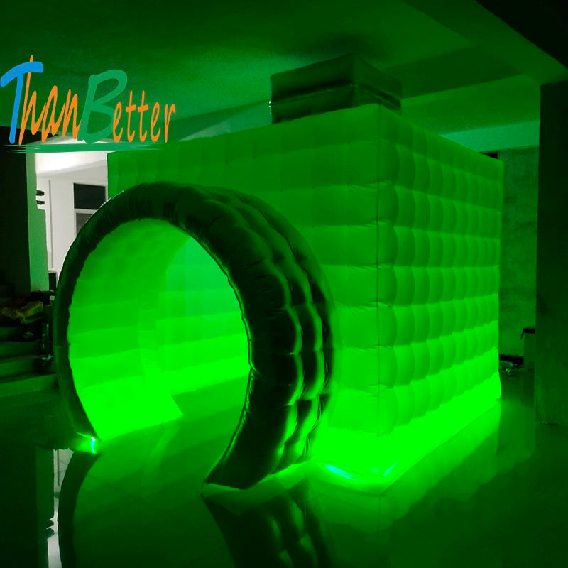 Gold Silver Black White New Style Camera Shape Wedding Party Inflatable Photo Booth Tent Cabin PhotoBooth With Multi Color LED Good Vibrations