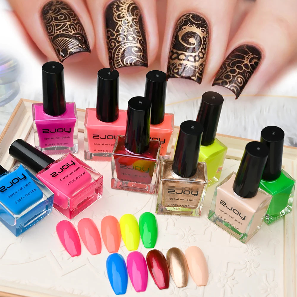 10ml Nail Stamping Polish Varnish Black White Colorful Nail Printing Lacquers for Stamping Plate 30 Colors Nail Stamping Polish Good Vibrations