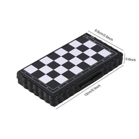 Mini Magnetic Chess Set Folding Magnetic Plastic Chessboard Board Game Portable Kid Toy Portable Outdoor Good Vibrations