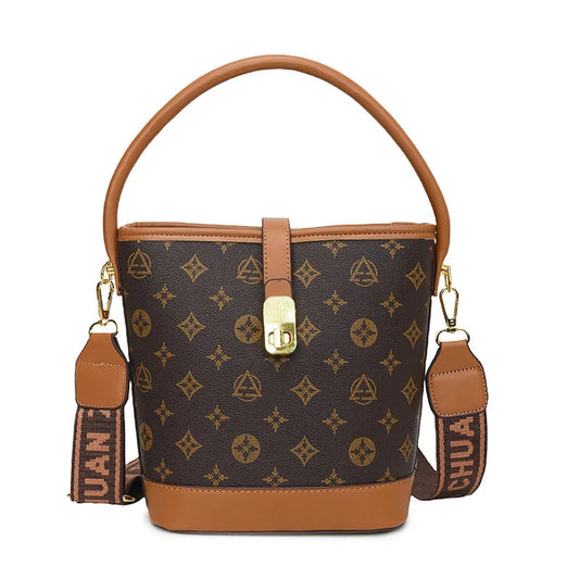 Luxury Bucket Bag - Premium Leather Tote & Crossbody Purse for Women, Spacious Designer Shoulder Bag with Chic Minimalist Style Good Vibrations