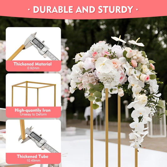 10Pcs 80cm Geometric Metal Stands Flower Vase Holders Wedding Party Centerpiece Good Vibrations