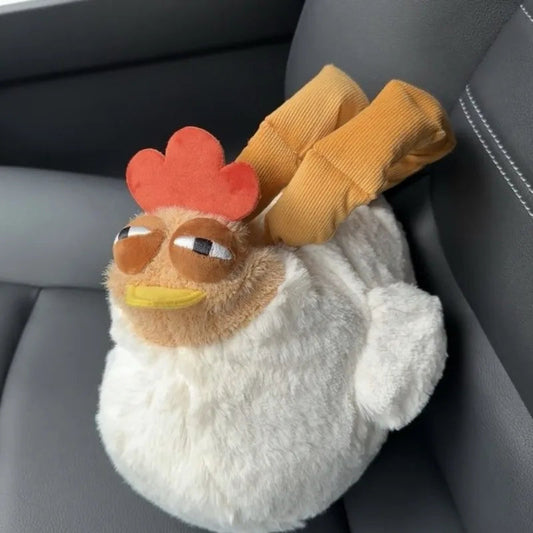Fur Chicken Plush Bag Ugly Hen Shape Handbag Funny Kawaii Chicken Pendant Keychain Doll Satchel Purse for Women Birthday Gifts Good Vibrations
