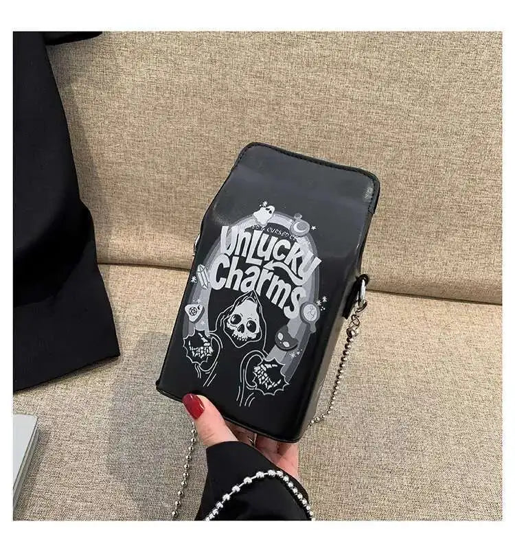 Printed Graffiti Small Square Bag Fashion Cool Crossbody Bag Funny Box Shoulder Bag For Girls Good Vibrations