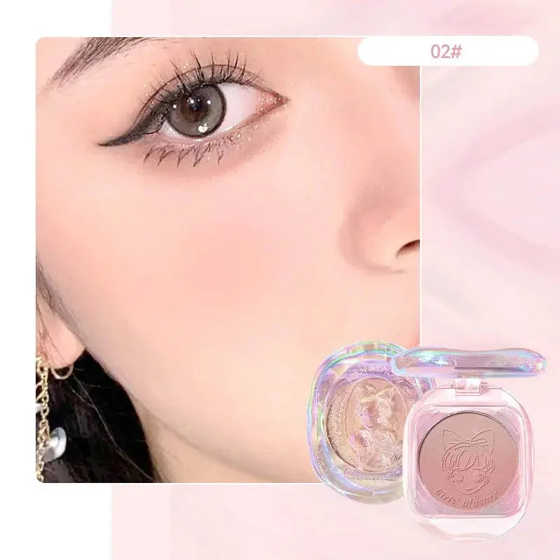 Kakashow Gradient Blush - Dual-Color with Subtle Shimmer and Matte Finish,Lasting Natural Peachy Glow for a Youthful Look Good Vibrations
