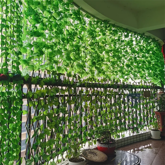 11/4.4M Artificial Plant Green Ivy Leaf Garland Fake Plant Creeper Hanging Vine Outdoor DIY Garden Wall Wedding Party Home Decor Good Vibrations
