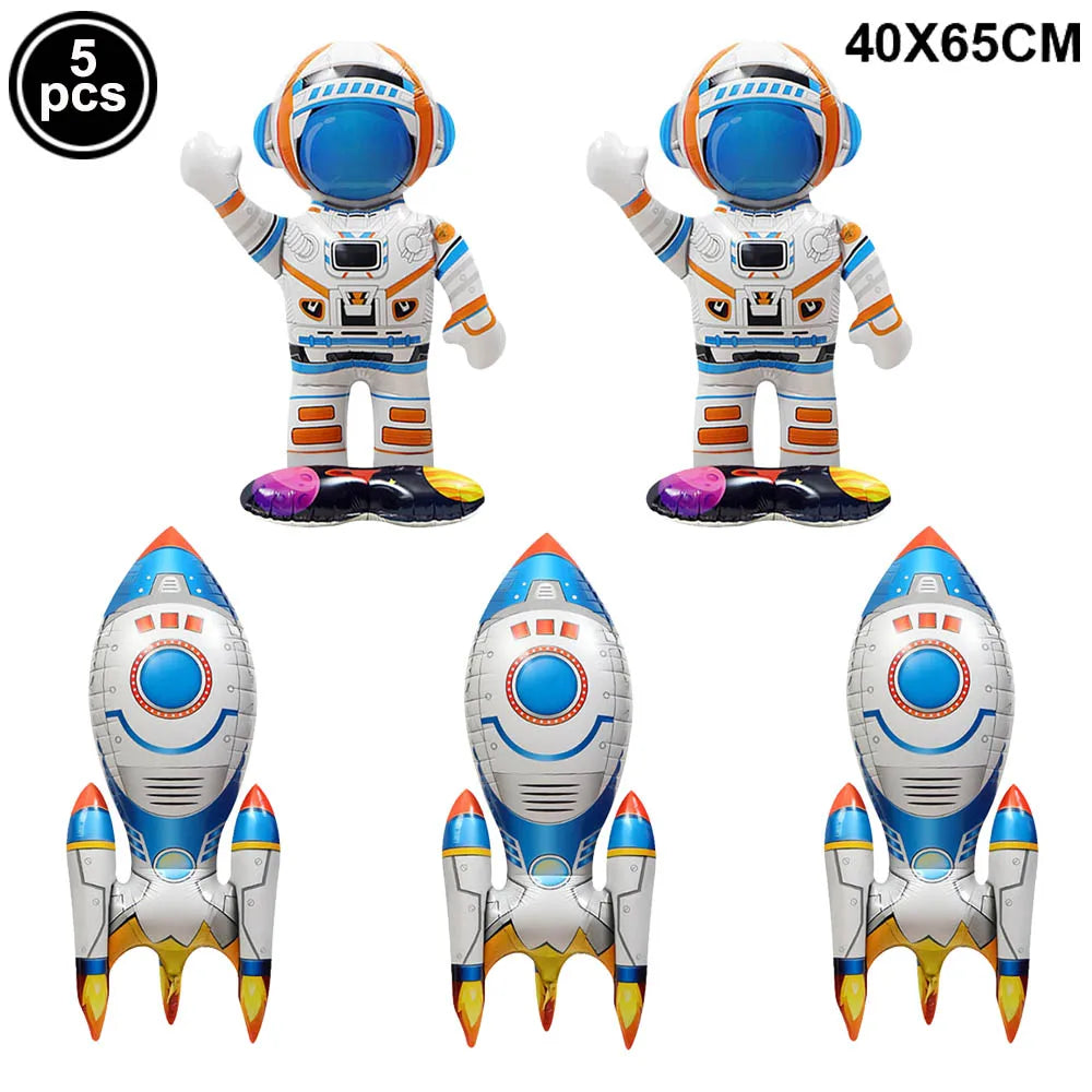 4D Standing Astronaut Spaceman Balloons Rocket Foil Balloons Kids Toys Baby Shower Outer Space Themed Birthday Party Decorations Good Vibrations