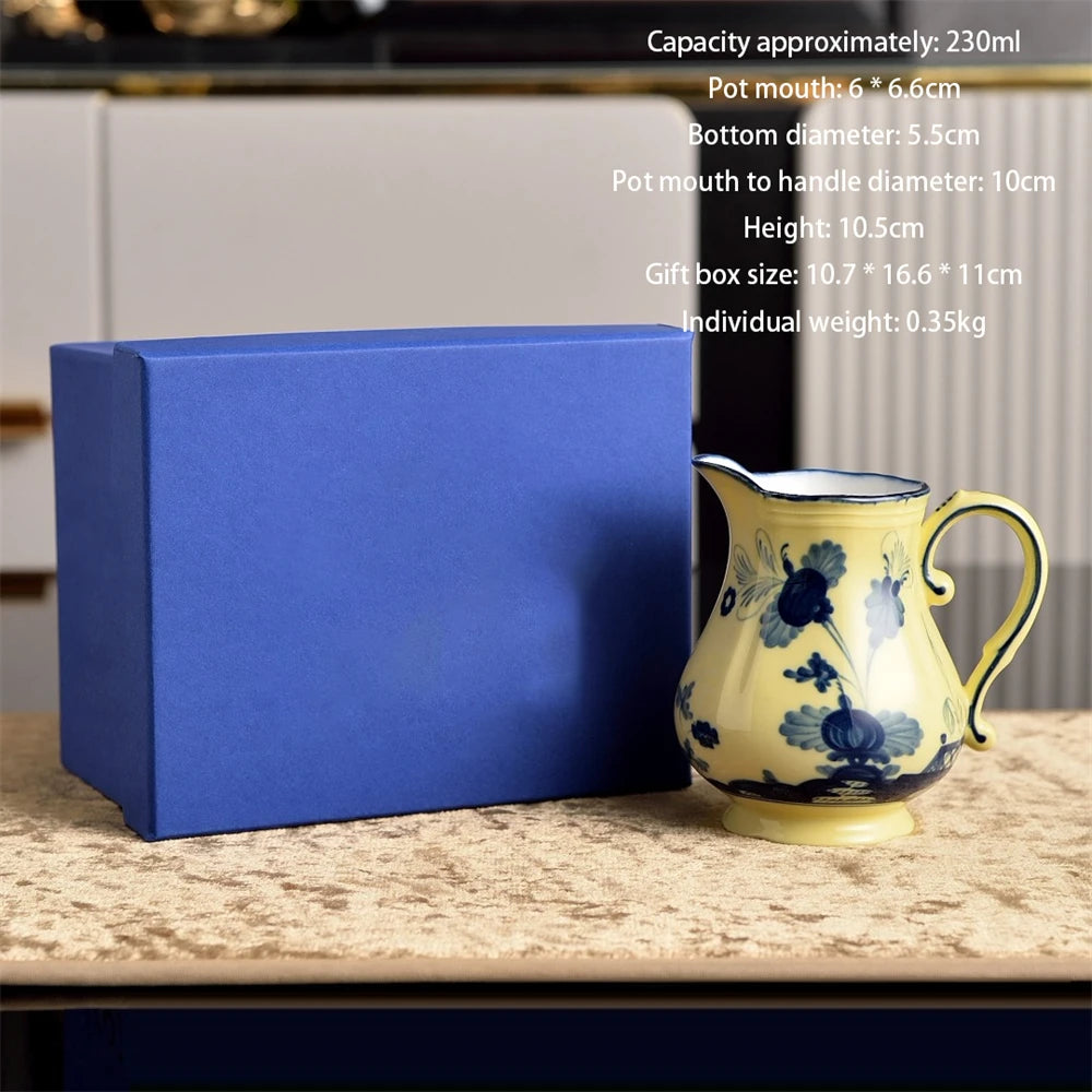 Italian Ceramic Tableware Household Jewelry Box Teapot Sugar Pot Milk Pot Kitchen Supplies Dim Sum Plate Fruit Plate Tableware Good Vibrations