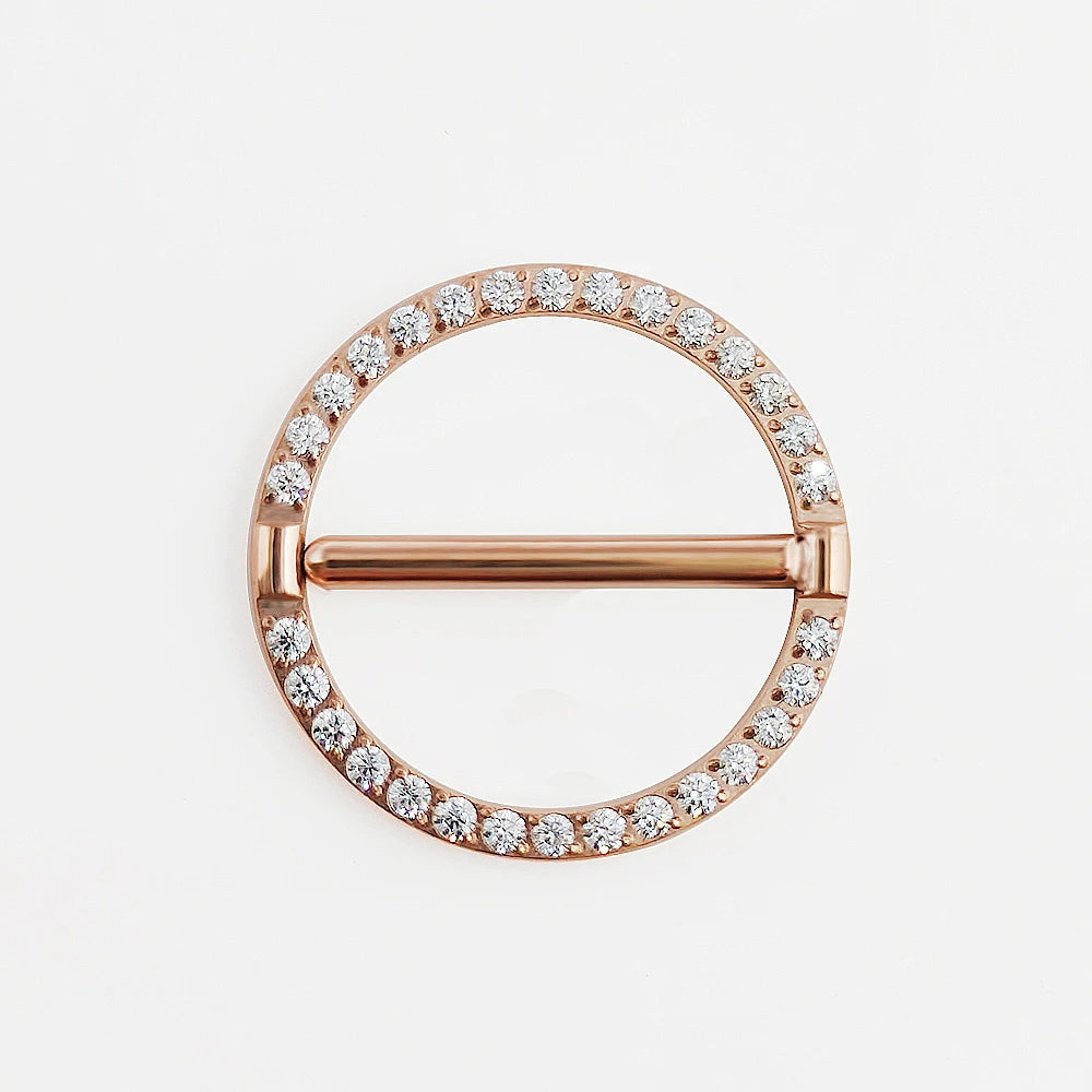 F136 Titanium Nipple Piercing Jewelry 14G Zircon Nasal Septum Ring Clicker ZC Round Nipple Ring Women and Men Girls Body Jewelry Good Vibrations