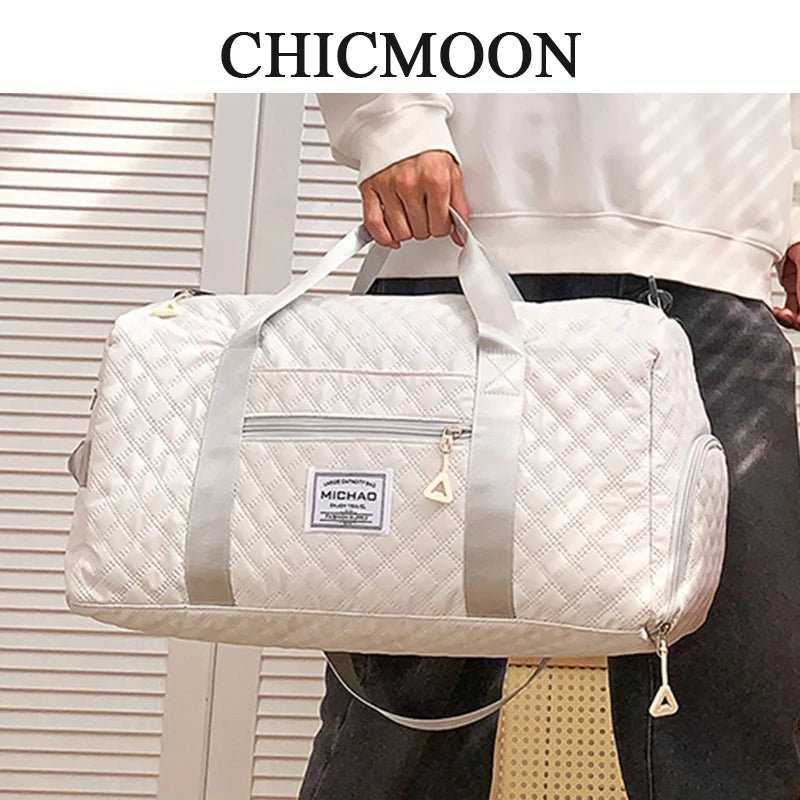 Travel Duffle bag Travel Sport Duffle Bag for Gym Waterproof Carry On Bag Large Capacity Overnight Bags for Women Good Vibrations