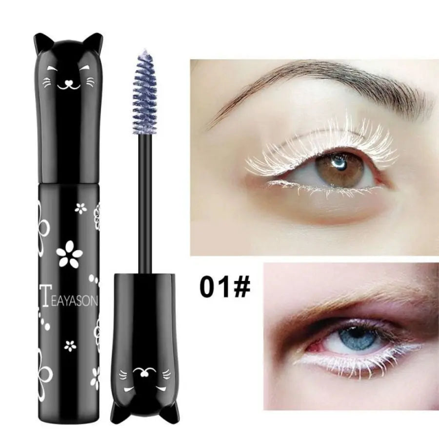 6-Colorful Mascara with Large Brush Head, Easy to Color, Non-Clumping, Non-Fading Mascara, White Purple, Sapphire Blue, Silver Coffee, Not Easy to Smudge, Mascara, Eyebrow Cream Good Vibrations