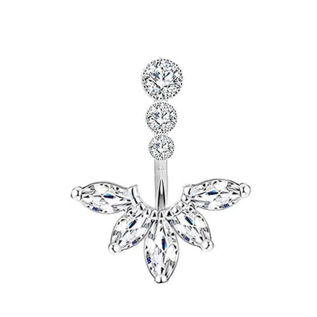 Dainsty Dangled Belly Button Rings Surgical Steel 14G Bar Navel Piercing Ring Crystal CZ Bee Flower Heart Belly Ring Ear Jewelry Good Vibrations Adult Super Store