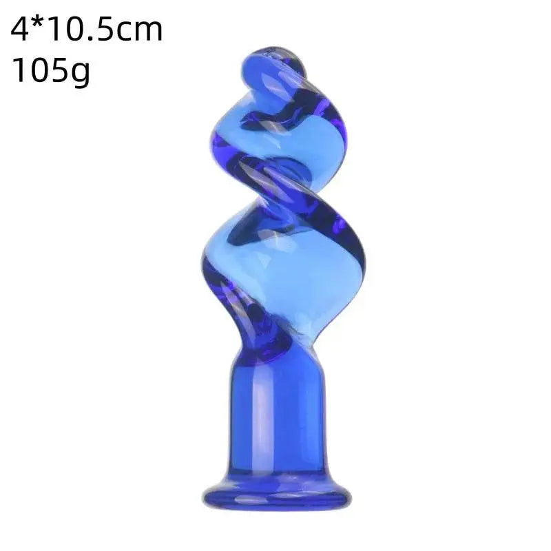 VaHppy Glass anal plugs Pink/Blue 3.2-4cm Coarse thread Anal extension training stimulation Adult sex toys For gay girl Masturba GOOD Vibrations