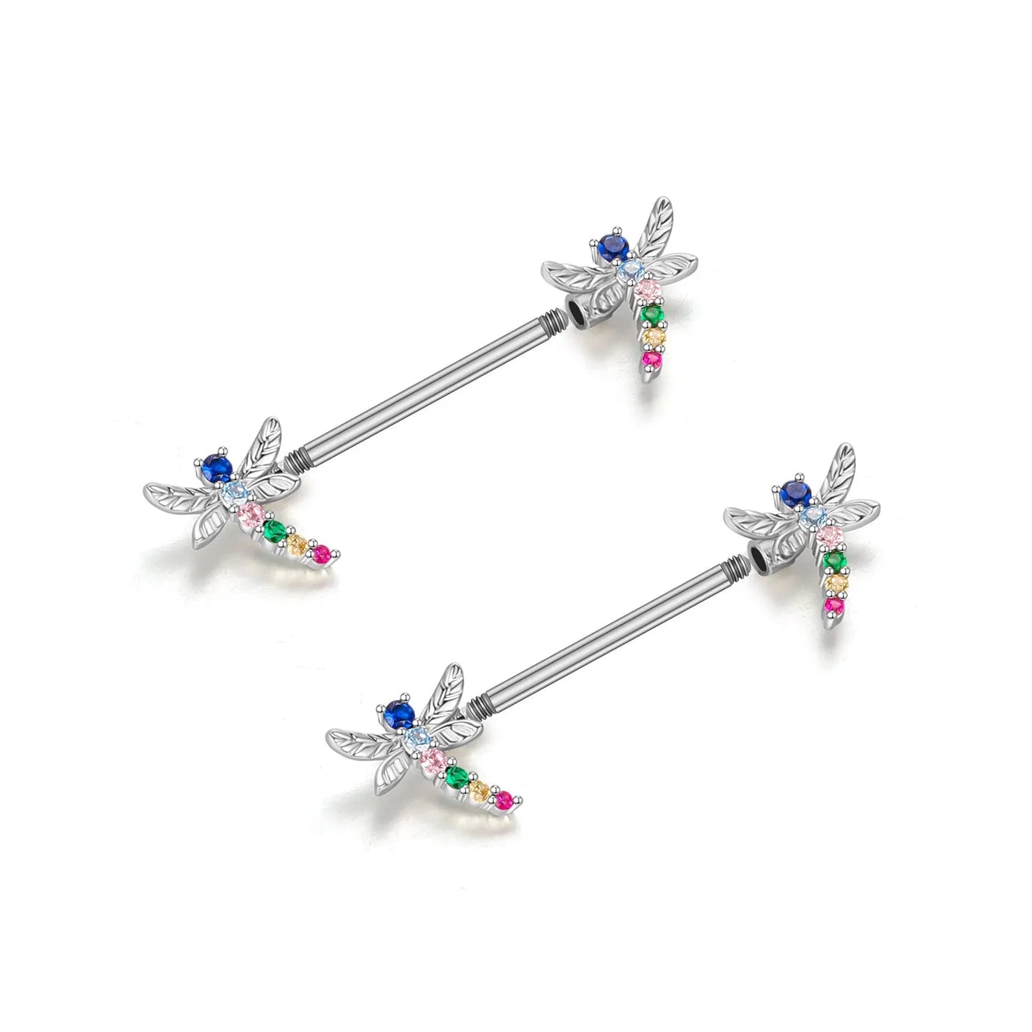 2pcs Steel Bear Dangled Zircon Nipple Piercing Sexy Breast Cover for Women Fashion Starfish Heart Shield Bar Barbell Nipple Ring Good Vibrations Adult Super Store