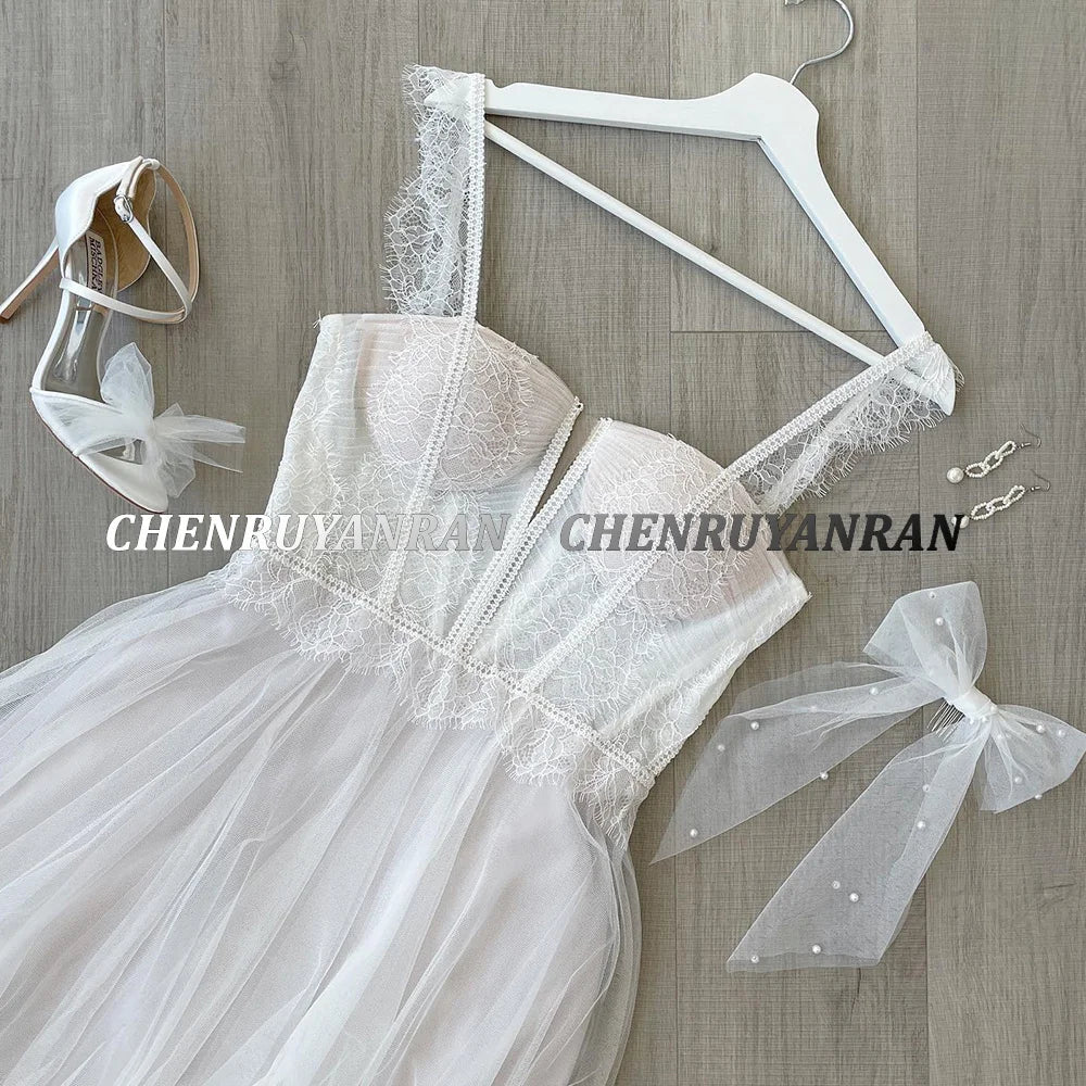 Simple Wedding Dresses For Women 2025 Sweetheart Boho Long Wedding Gowns Side Split Tulle Elegant Bride Dress vestidos de noviaS Good Vibrations