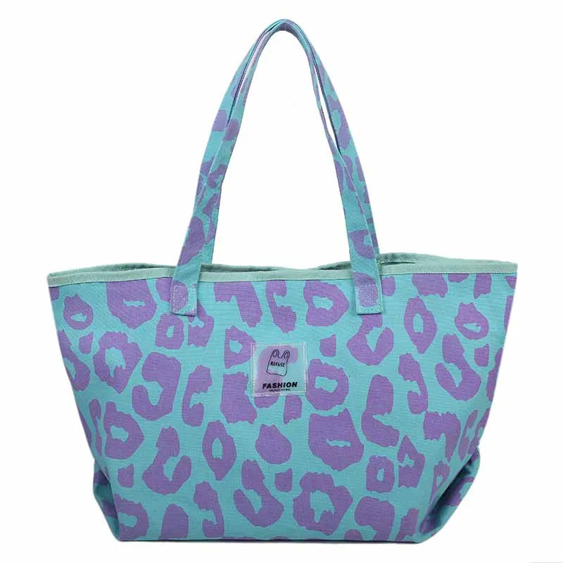 Designer Women's Shoulder Bags Brand Handbags Fashion Large Capacity Leopard Canvas Bags Luxury Shopping Tote Bag Female Purses Good Vibrations