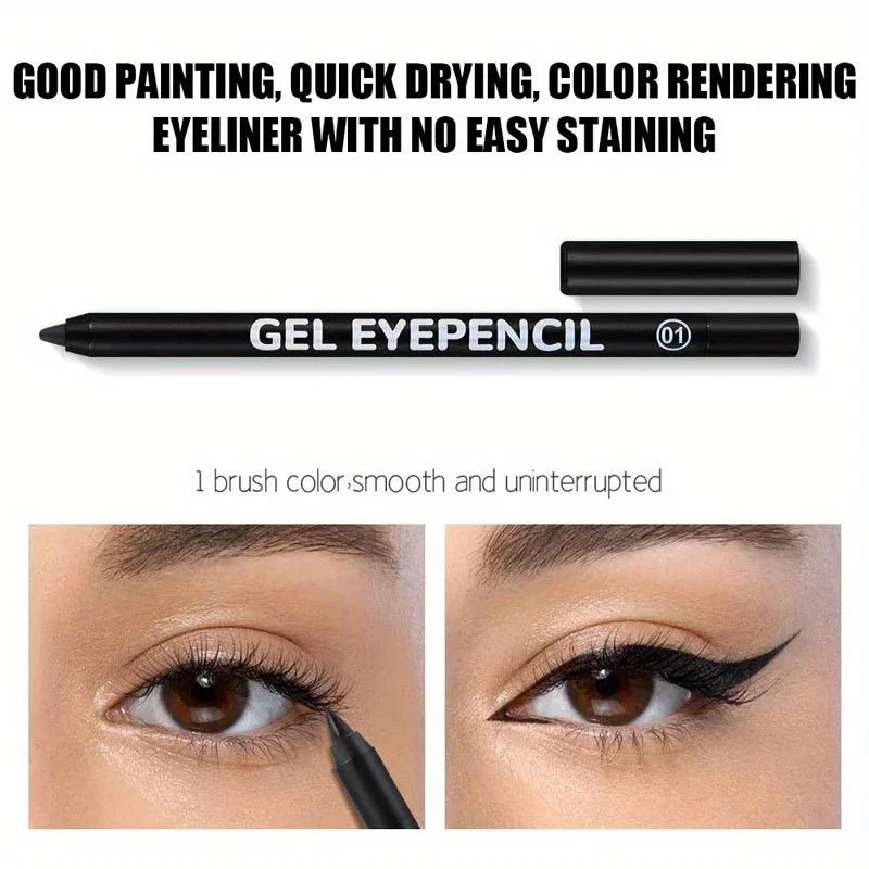 Black Brown Waterproof Eyeliner Pencil Long Lasting Easy To Wear Eye Liner Gel Matte Quick Drying Eyeliner Pen Makeup Cosmetic Good Vibrations