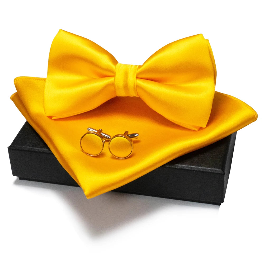 EASTEPIC Men's Bow Tie Sets Including Cufflinks and Handkerchieves Bow Ties with Adjustable Straps for Formal Occasions Good Vibrations