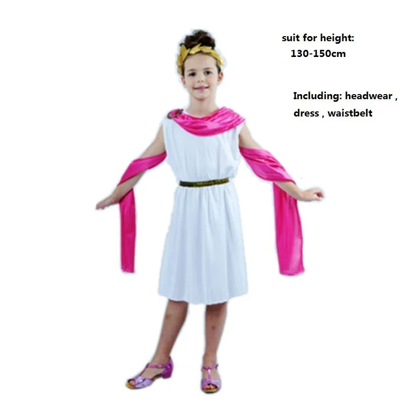 Greek Roman Costume Grecian Goddess Cosplay Clothing Family Party Decor Decorative Props Boys Girls Child Halloween Good Vibrations