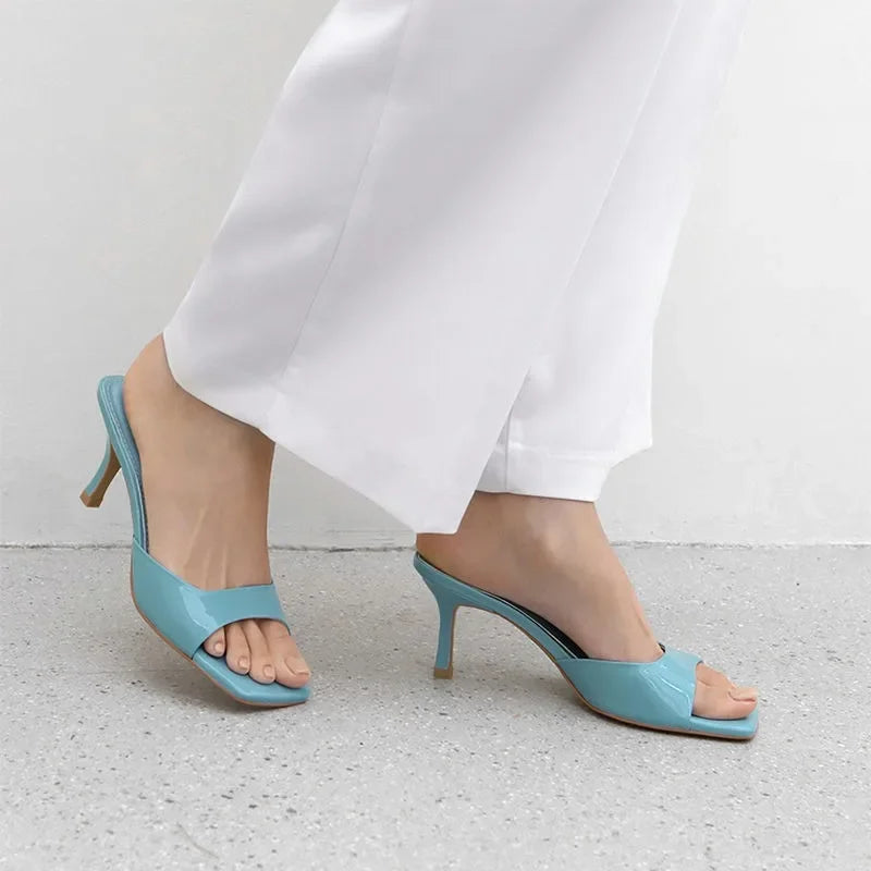 Women High Heel Sandals Summer New Fashion Square Toe Open Toe Women Elegant Casual Comfortable Black High Heel Sandals Good Vibrations