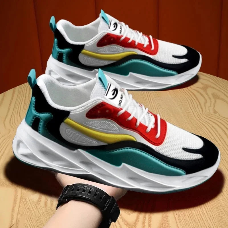 New Trendy Men's Sports Shoes Cushion Running Sneakers Outdoor Leisure Walking Jogging Trainers Soft Sole Breathable Footwear Good Vibrations