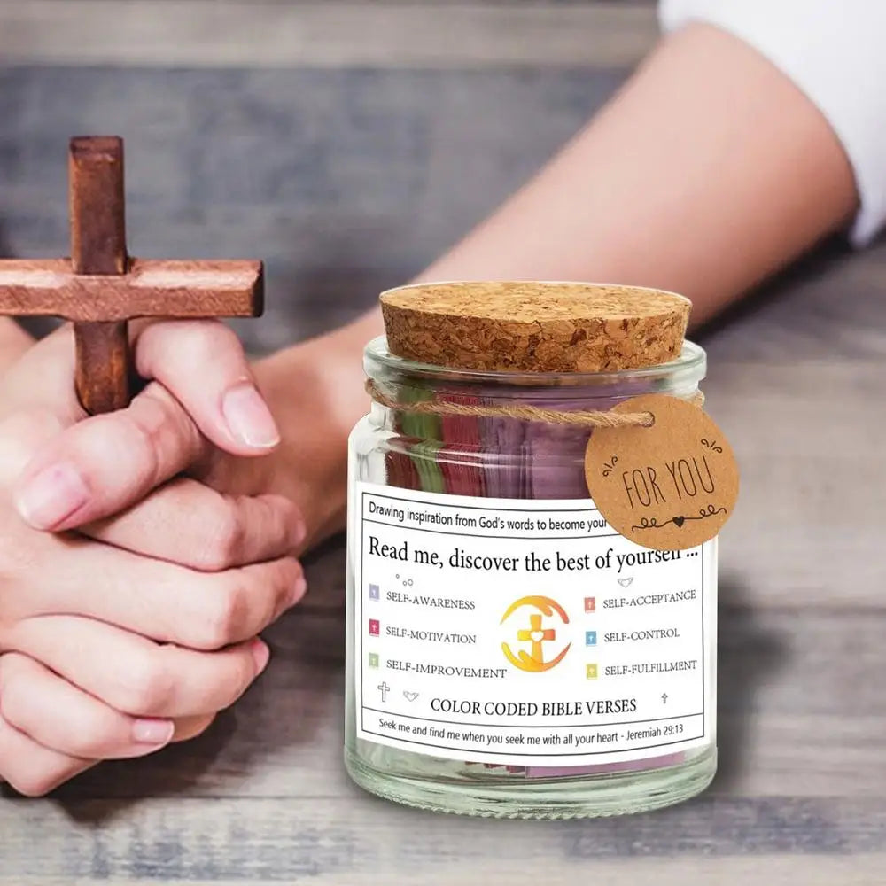 Bible Verses In A Jar Prayer Cards Scripture Jar Color Coded Bible Verses In A Jar Christian Religious Bible Jar Prayer Jar Hope Good Vibrations Adult Super Store