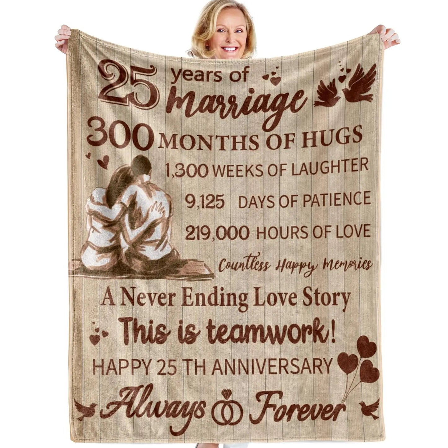 15 Anniversary Crystal Wedding Anniversary Gift, Anniversary Gift Blanket for Wife Husband Good Vibrations