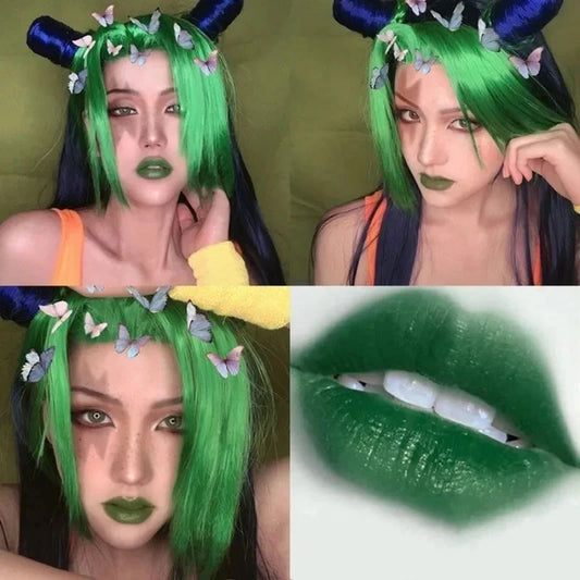 Matte Lipstick Long Lasting Waterproof Black White Lip Gloss Velvet Lip Tint Christmas Halloween Make Up Wholesale Good Vibrations