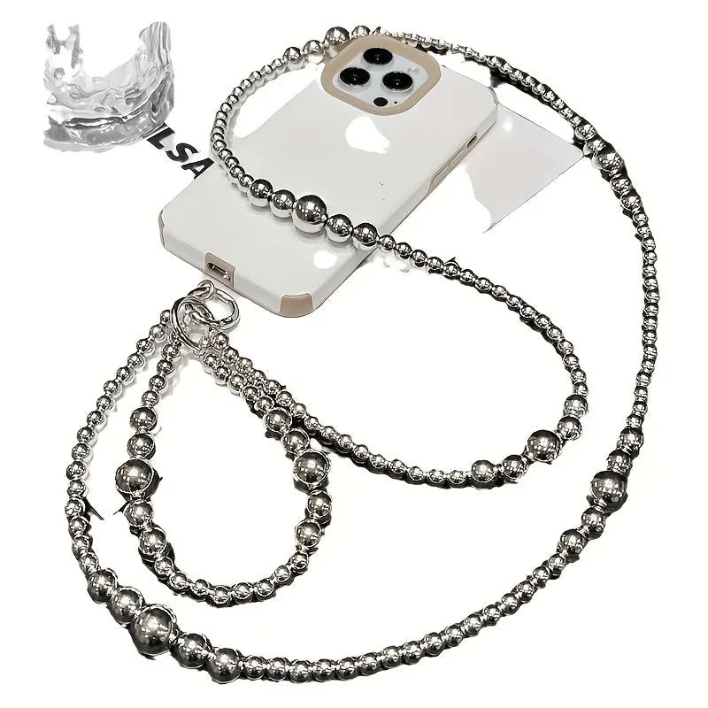 Holiday party gifts for friends and family, long silver bead hanging rope, phone case, bag, pendant Good Vibrations