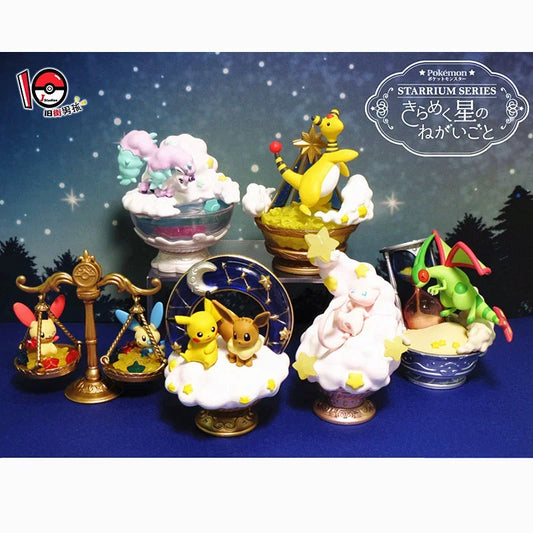 Pokemon Starrium Scene Series Blind Box Toys Ampharos Flygon Ponyta Plusle Minun Mew Pikachu Doll Toys Collect Ornaments Good Vibrations