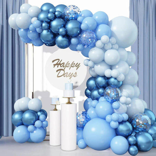 Blue Balloon Garland Arch Kit Macaron Light Blue Balloon Wedding Boy Baby Shower Ocean Birthday Party Decoration Kids Ballons Good Vibrations