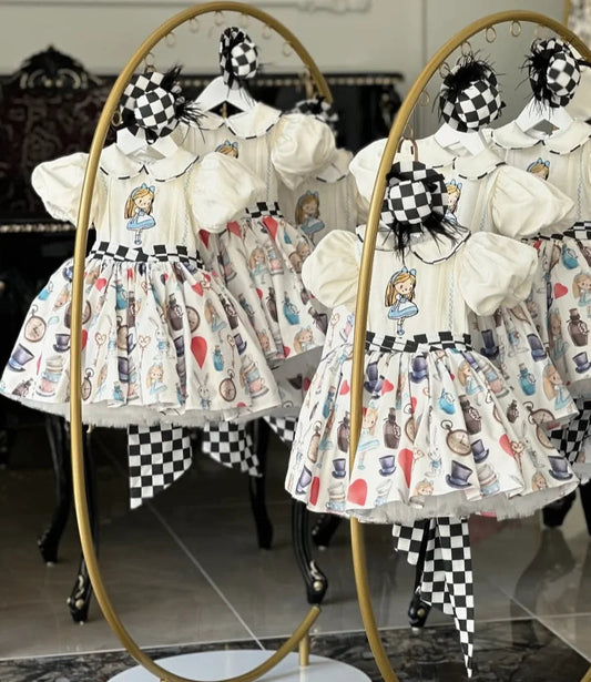 Baby Girl Summer Cartoon Carousel Embroidery Printed Turkish Vintage Princess Dress for Birthday Party Eid Photography B87 Good Vibrations