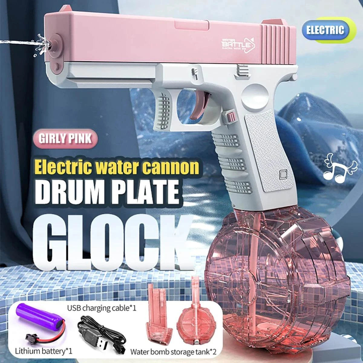 Electric Water Gun Rechargeable Automatic & Manual Spray Gun Capacity Range Up to 32 FT Range for Adults & Kids Good Vibrations