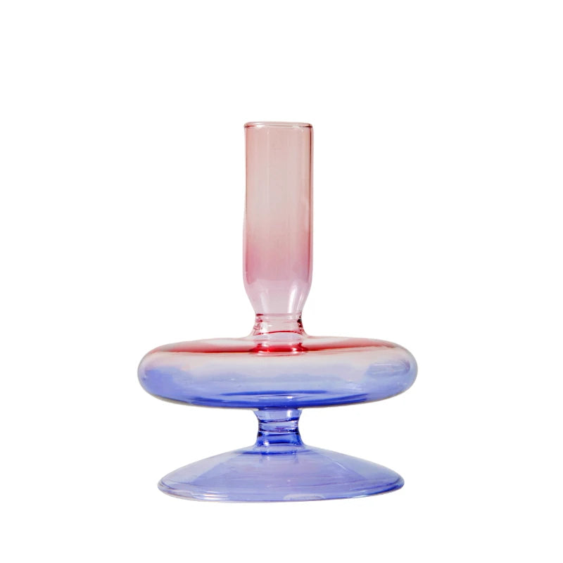 Candlestick Holder Glass Candle Holder for Candlestick Dinner Party Wedding Centerpieces Table Decoration Home Decor Good Vibrations