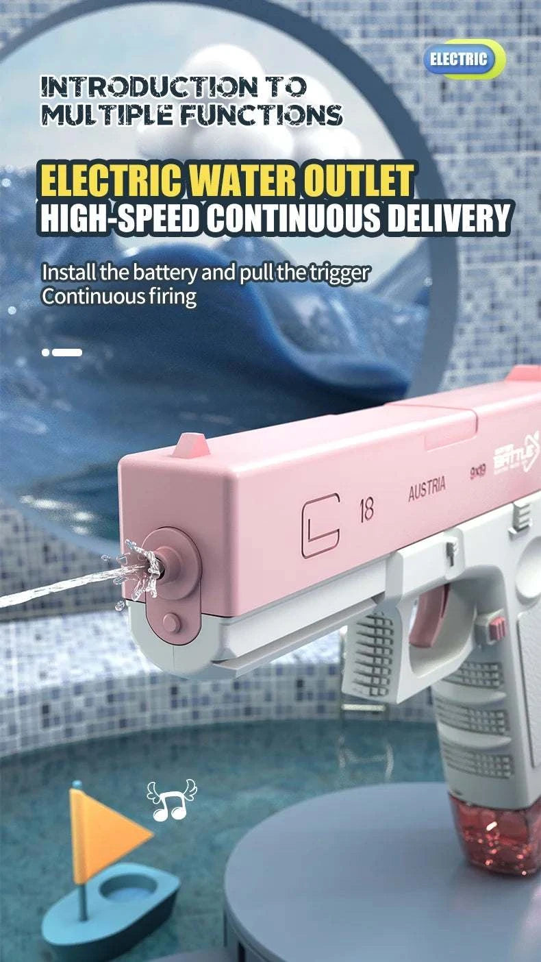 Electric Water Gun Rechargeable Automatic & Manual Spray Gun Capacity Range Up to 32 FT Range for Adults & Kids Good Vibrations