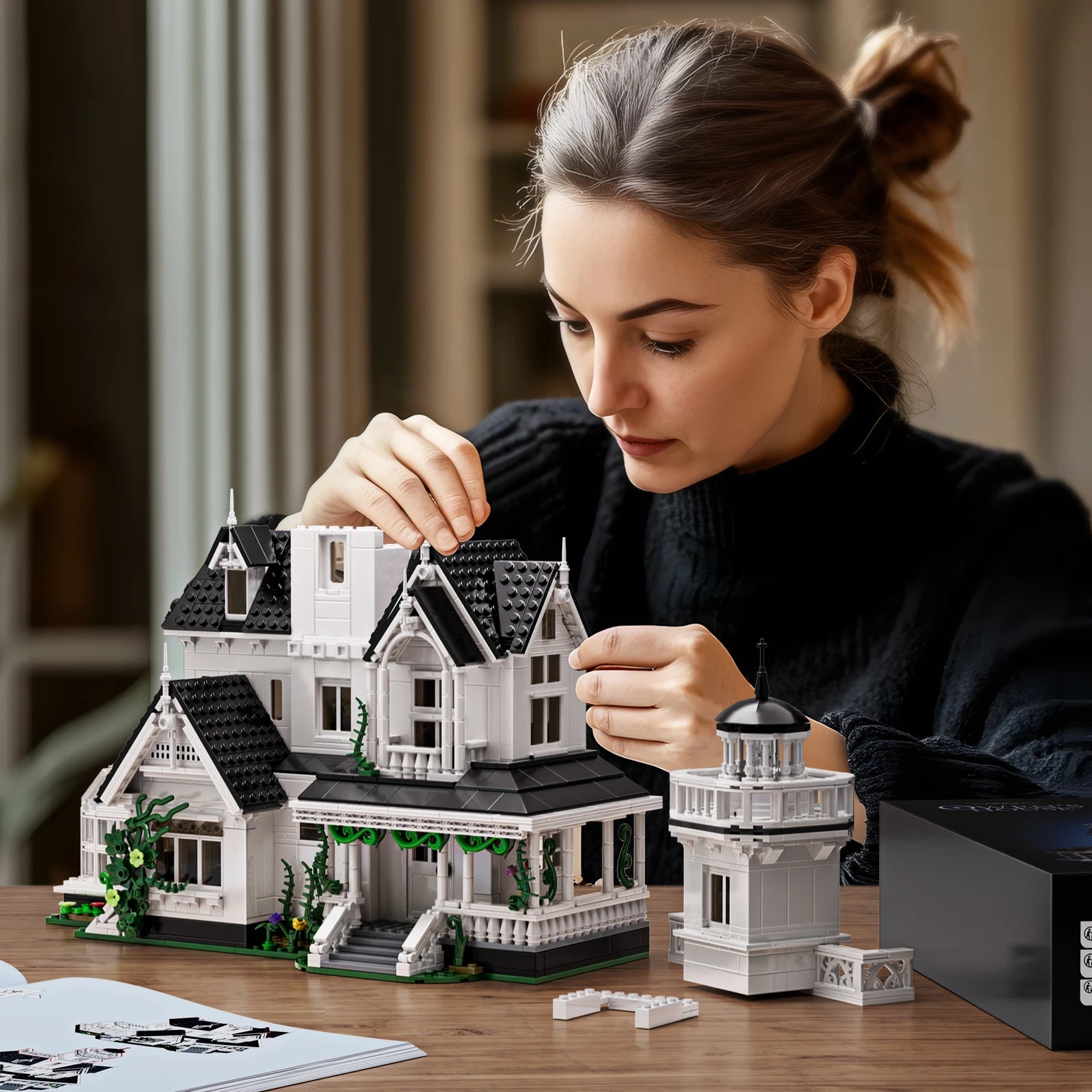 1877 Pcs Magic House Blocks Set Owens House Building Set Creator Architecture Model Home Office Decor Gift for Adults Good Vibrations