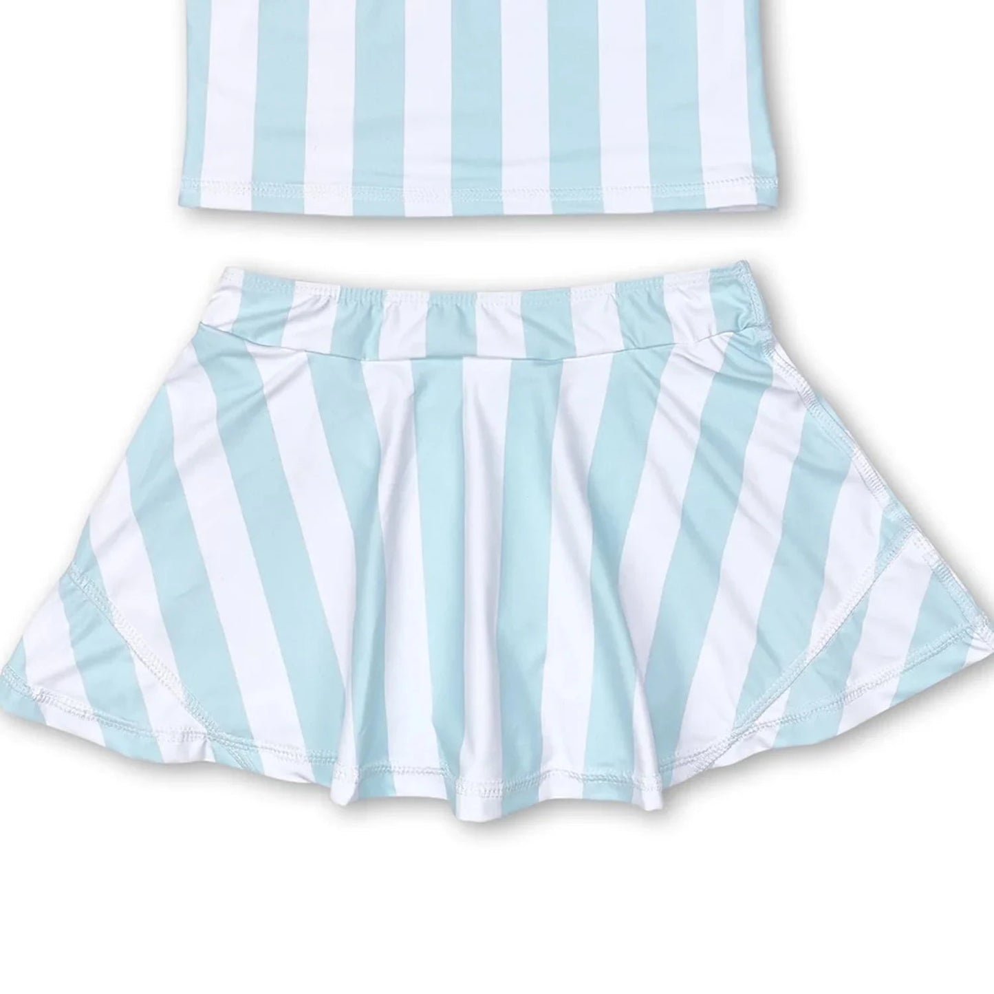 Girls Sleeveless Stripe Top Skirt Set Summer Casual Breathable Cotton Outfit for Kids Good Vibrations