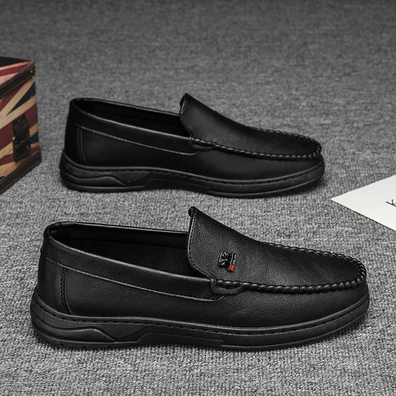 High Quality Breathable Formal Mens Dress Shoes Italian Mens Loafers Luxury Brand Leather Men Casual Shoes Slip-on Driving Shoes Good Vibrations