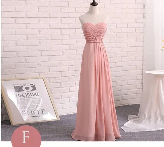 Customized Chiffon Dusty Pink Bridesmaid Dress Wedding Party Gowns Sweet Memory Bride Robes Formal Gowns For Long Prom Dresses
