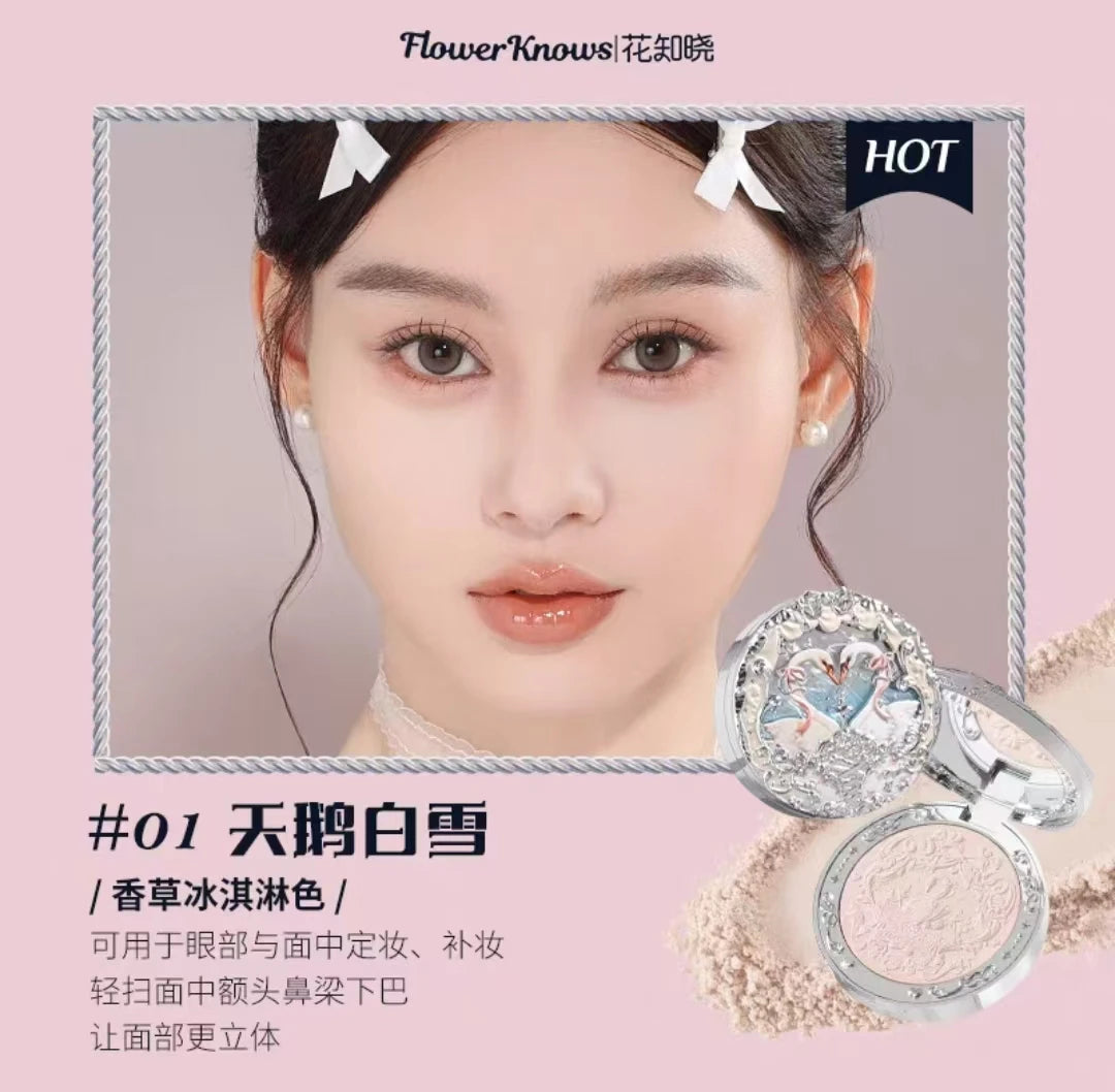 Flower Knows Shell's Jewel Collection Embossed Blush Matte  Powder Satin Highly Pigmented Lightweight Smooth Finish for Cheeks Good Vibrations