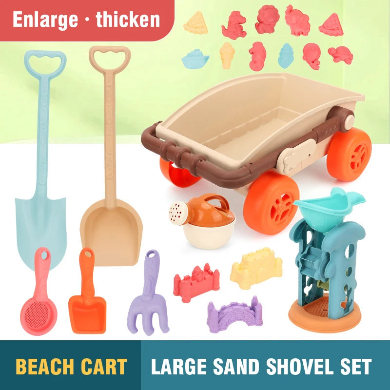 Kid Trolley Beach Play Toy Sandbox Shovel Animal Molds Beach Accessories Dig Sand Toy Outdoor Seaside Water Game Kid Fun Gift Good Vibrations