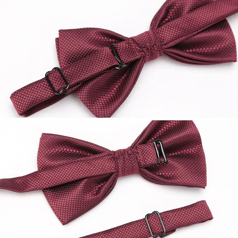 Men Bowtie Set 3pcs Plaids Classic Fashion Wedding Party Formal Cufflinks Bow Tie Handkerchief Cuff Links Lots Three Piece Set Good Vibrations