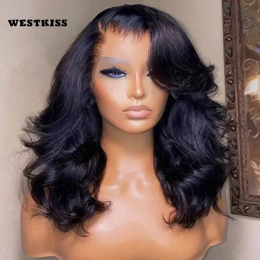 WestKiss Side Part Glueless Layered Cut Human Hair Wig RTG Body Wave 6x8 Lace Closure Wig Pre Plucked Pre Cut Pre Bleached Good Vibrations