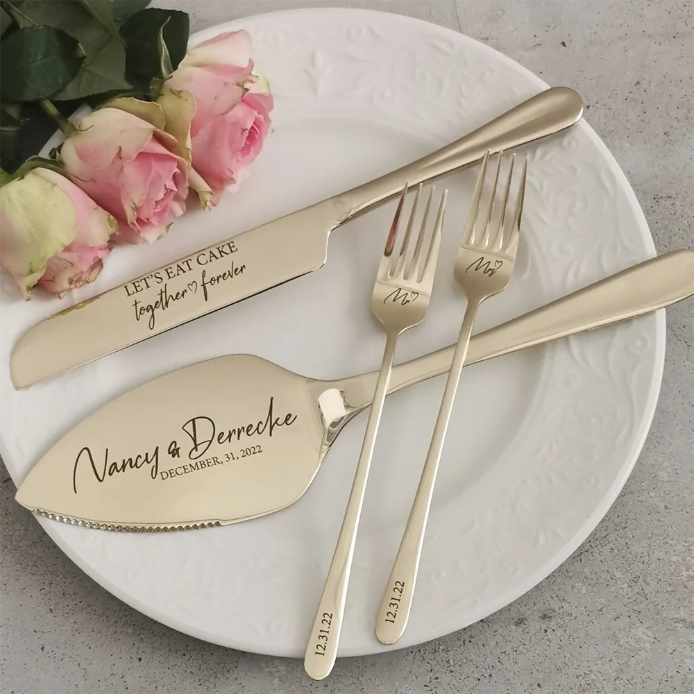 Personalized Wedding Cake Cutting Set Custom Engraved Gifts Wedding Gift For Bridal Shower Unique Anniversary Engagement Gift Good Vibrations