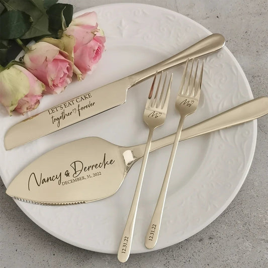 Personalized Wedding Cake Cutting Set Custom Engraved Gifts Wedding Gift For Bridal Shower Unique Anniversary Engagement Gift Good Vibrations