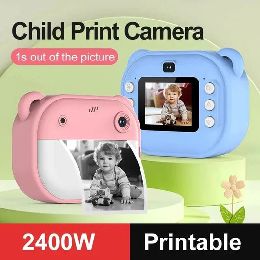 Children Digital Camera Instant Print for Kids Thermal Print Camera Instant Photo Printing Camera Video Toys+32G Memory Card Good Vibrations