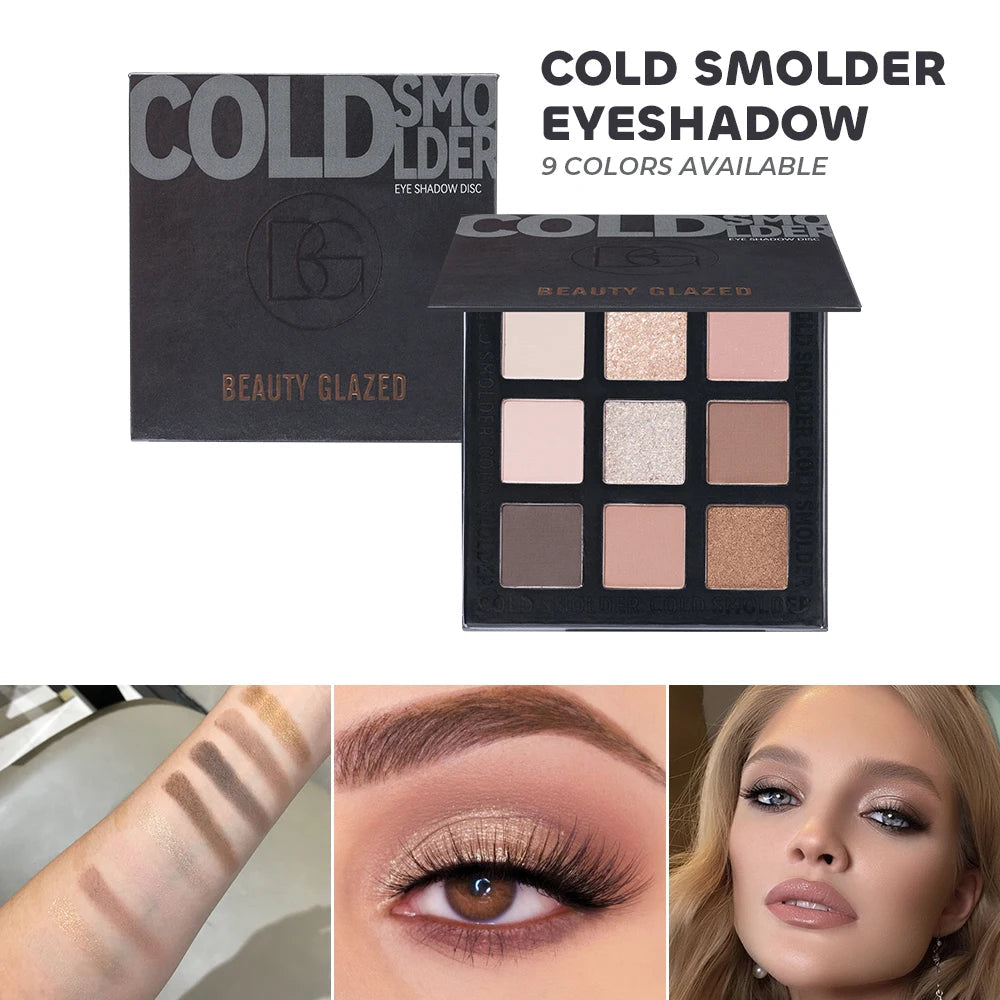 Beauty Glazed 9 Colors Eye Shadow Disc Makeup Palette Matte Shimmer Eye Pigmented Powder Make Up New Warm Earth Color Eyeshadow Good Vibrations